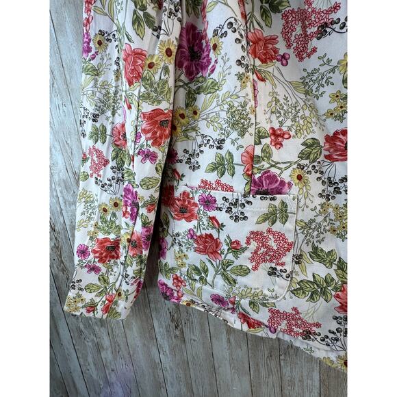 JM Collection Blazer Jacket Womens 12 Cream Green 3‎ Button Stretch Cottagecore - Picture 7 of 9